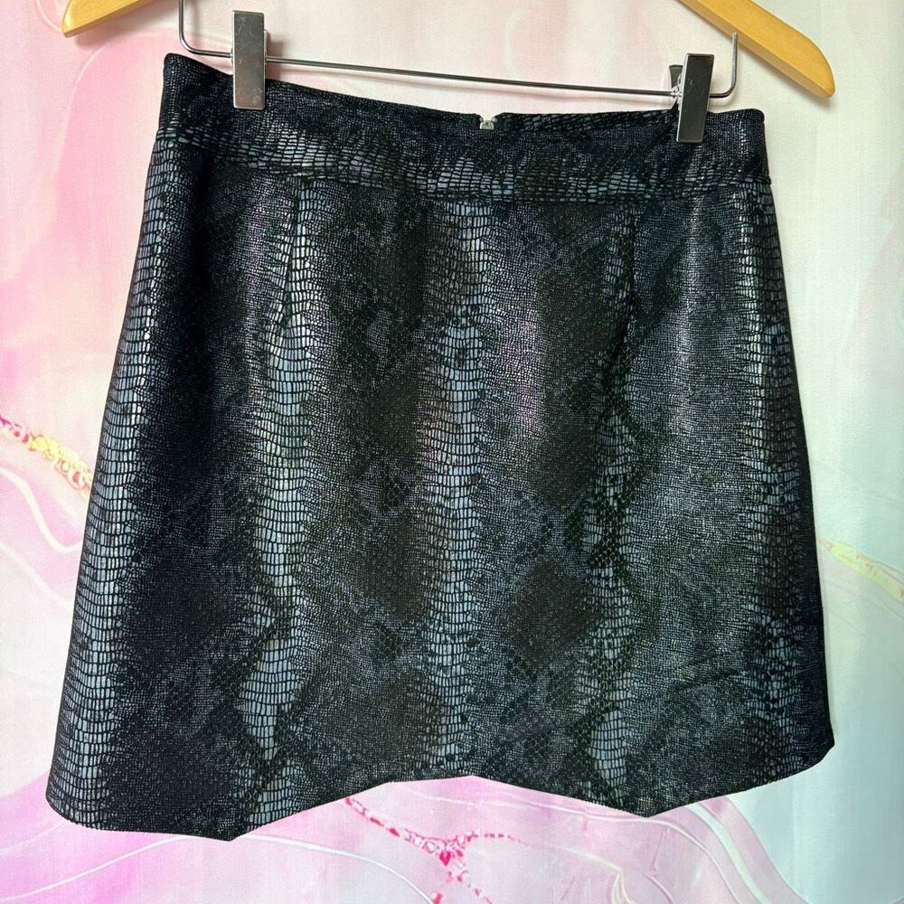 Jack 4 Blue Black Snakeskin Print Mini Skirt Preppy Retro Artsy Y2K Punk Skater